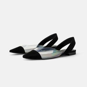 ZARA LOW SLINGBACKS WITH VINYL